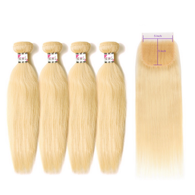 Stema 613 Virgin Bundles Straight With 5x5 Lace Closure